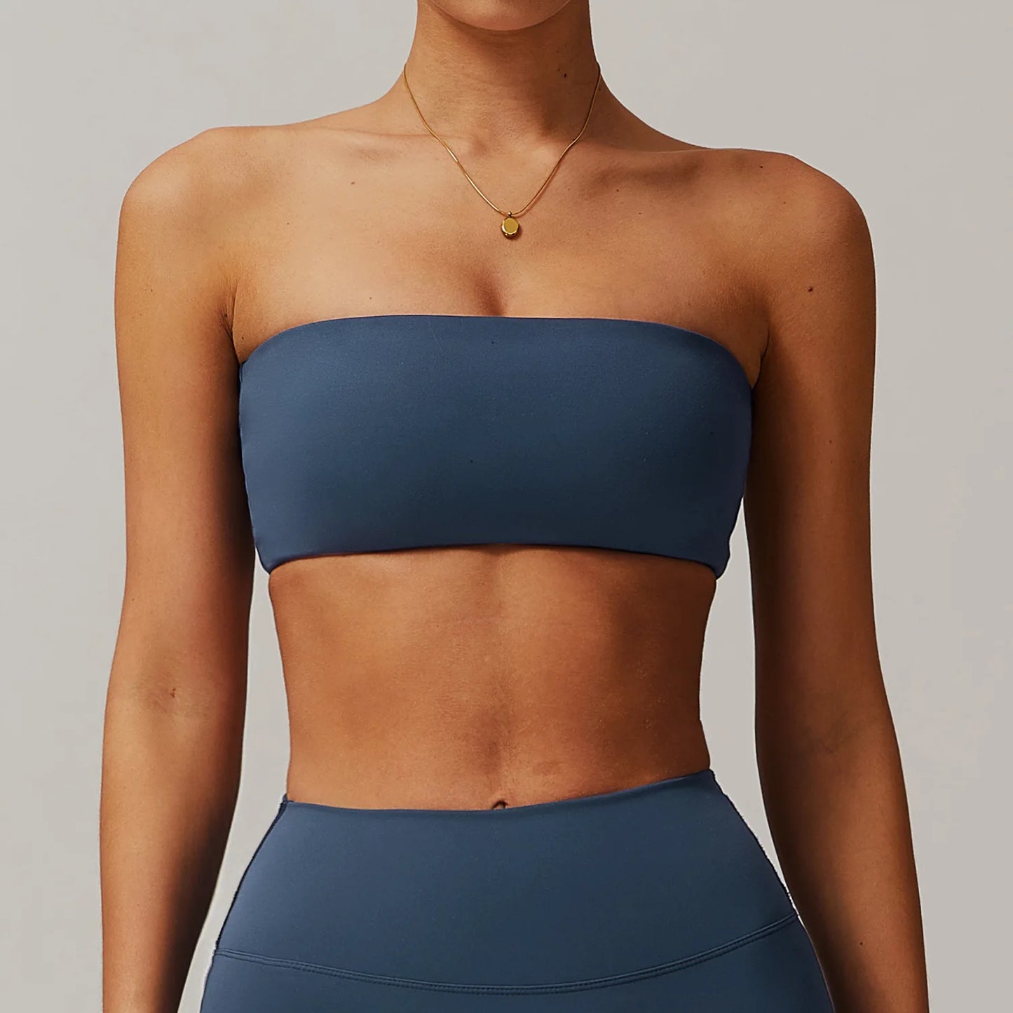 New One piece Strapless Sports Bra Sexy Women Yoga Gym Top Quick-Drying Women Tube Top Fitness Chest Wrap Underwear Workout Bra