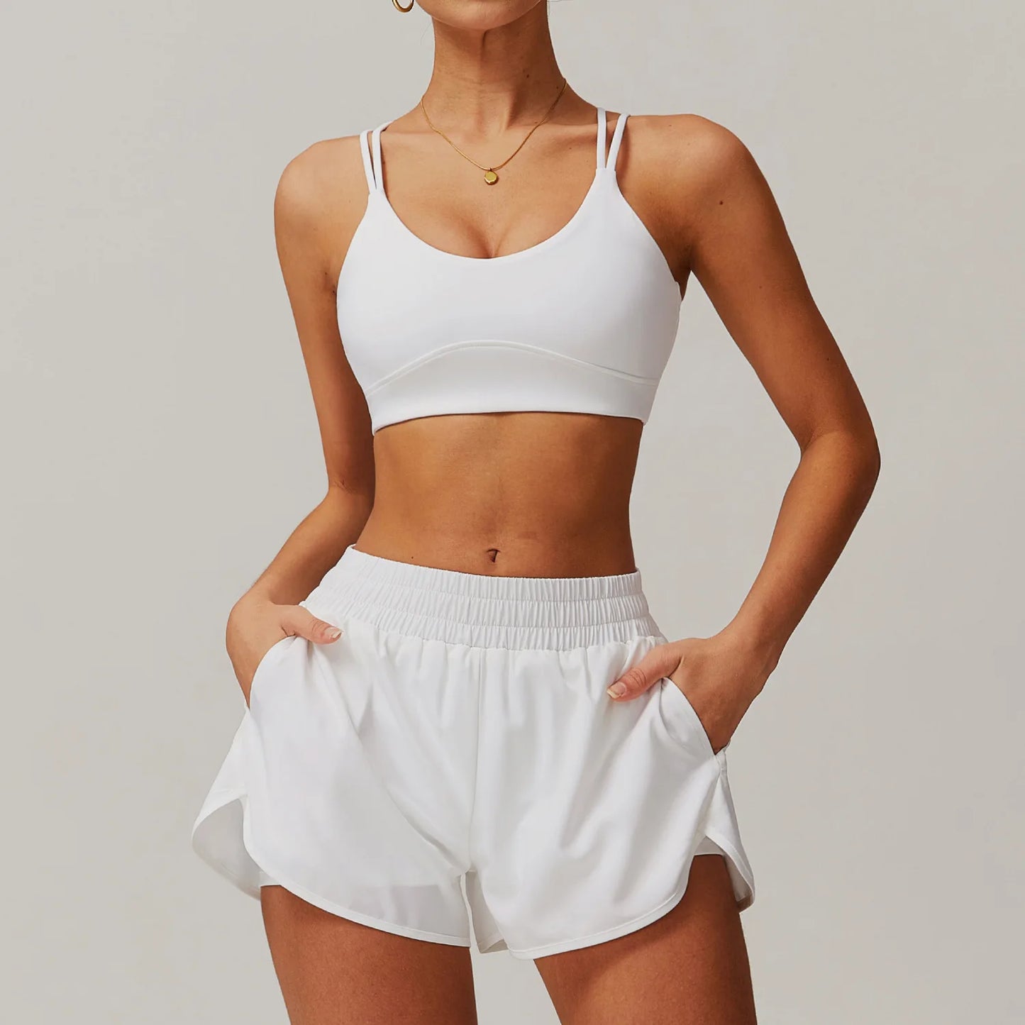 2Pcs Sports Set Women Yoga Gym Set Quick-Drying Jackets Running Tracksuits Sports Shorts Bra Gym Set Women Zipper Athletic Wear