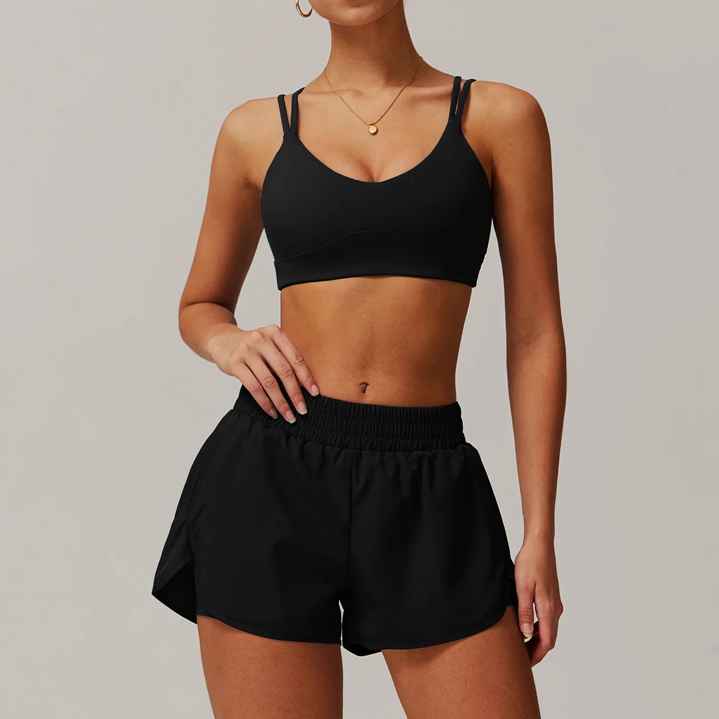 2Pcs Sports Set Women Yoga Gym Set Quick-Drying Jackets Running Tracksuits Sports Shorts Bra Gym Set Women Zipper Athletic Wear