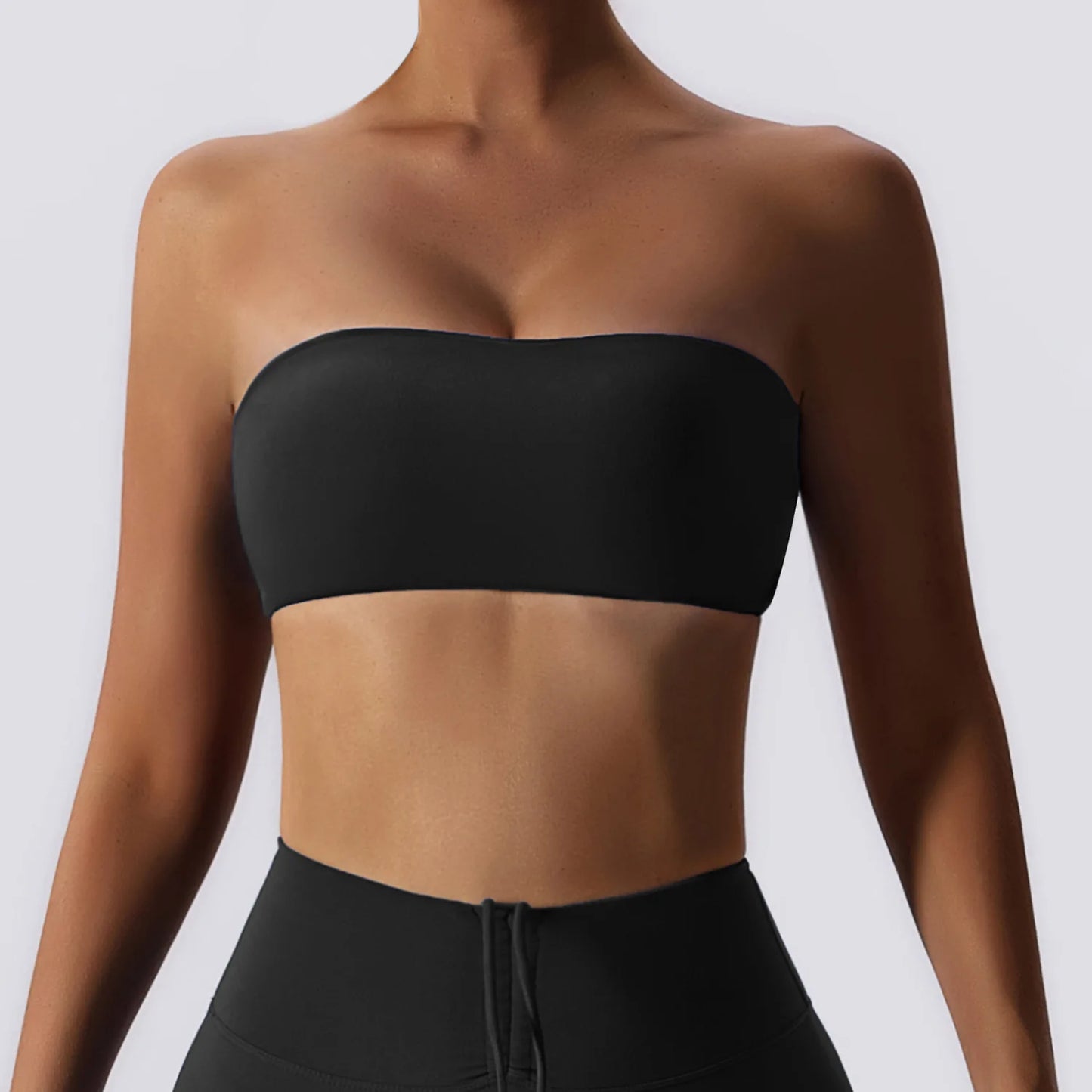 New One piece Strapless Sports Bra Sexy Women Yoga Gym Top Quick-Drying Women Tube Top Fitness Chest Wrap Underwear Workout Bra