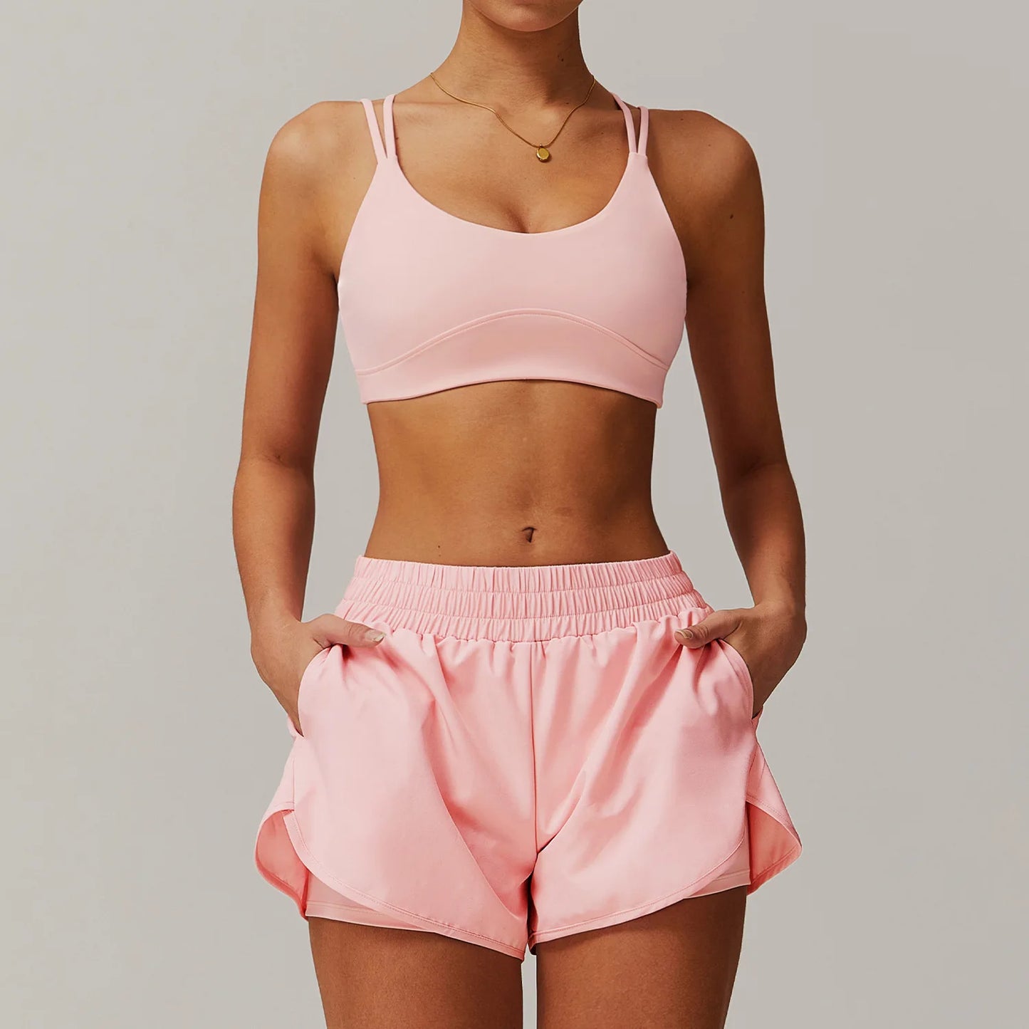2Pcs Sports Set Women Yoga Gym Set Quick-Drying Jackets Running Tracksuits Sports Shorts Bra Gym Set Women Zipper Athletic Wear