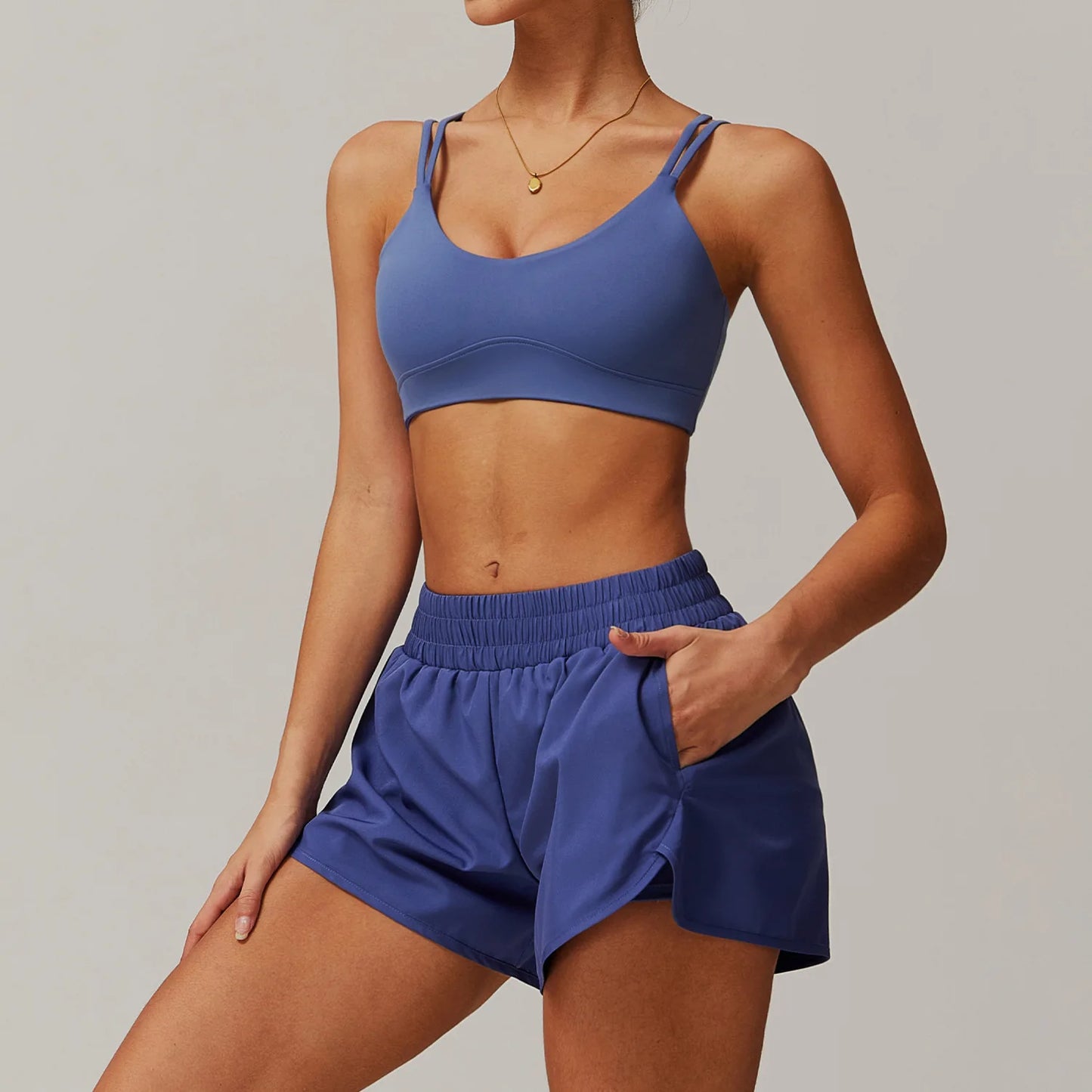 2Pcs Sports Set Women Yoga Gym Set Quick-Drying Jackets Running Tracksuits Sports Shorts Bra Gym Set Women Zipper Athletic Wear