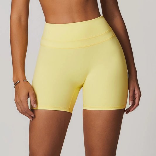 Sexy Solid Color High Waist Women Gym Sport Short Leg Short Soft Comfortable Tight  Training yoga Jogging Athletic Sports