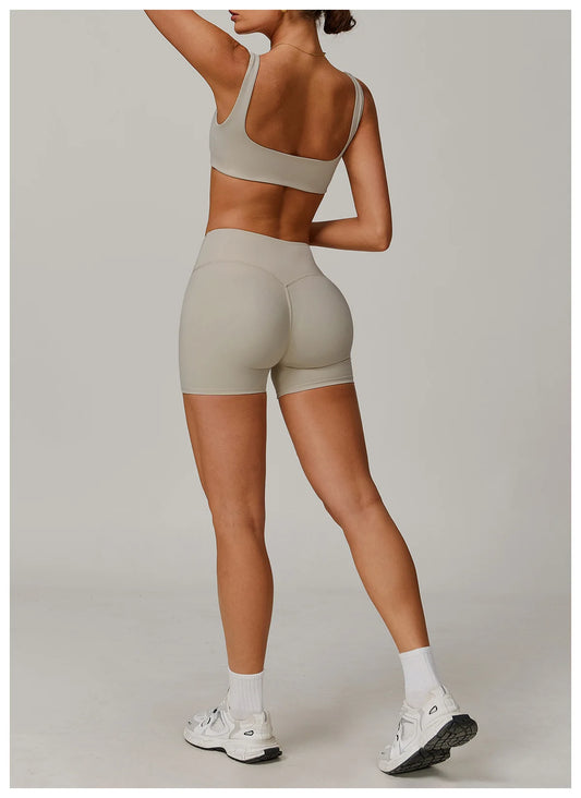 2PCS Yoga Set Gym Women Tracksuit Nude Feeling Workout Set Gym Clothes Push Up Fitness Running Sportwear Sport Bra Leggings Suit