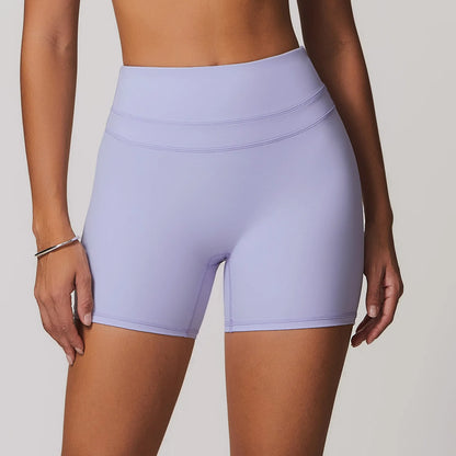 Sexy Solid Color High Waist Women Gym Sport Short Leg Short Soft Comfortable Tight  Training yoga Jogging Athletic Sports