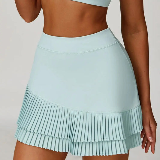 Women's Tennis Skirt with Pockets High Waisted Athletic Golf Skorts Running Workout Skirts 2 in 1 Women's Yoga Tennis Mini Skirt
