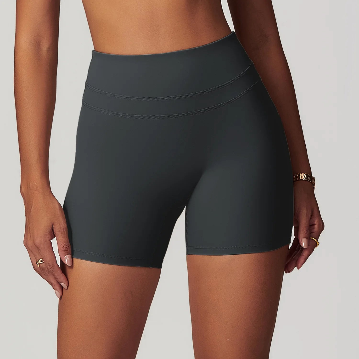 Sexy Solid Color High Waist Women Gym Sport Short Leg Short Soft Comfortable Tight  Training yoga Jogging Athletic Sports