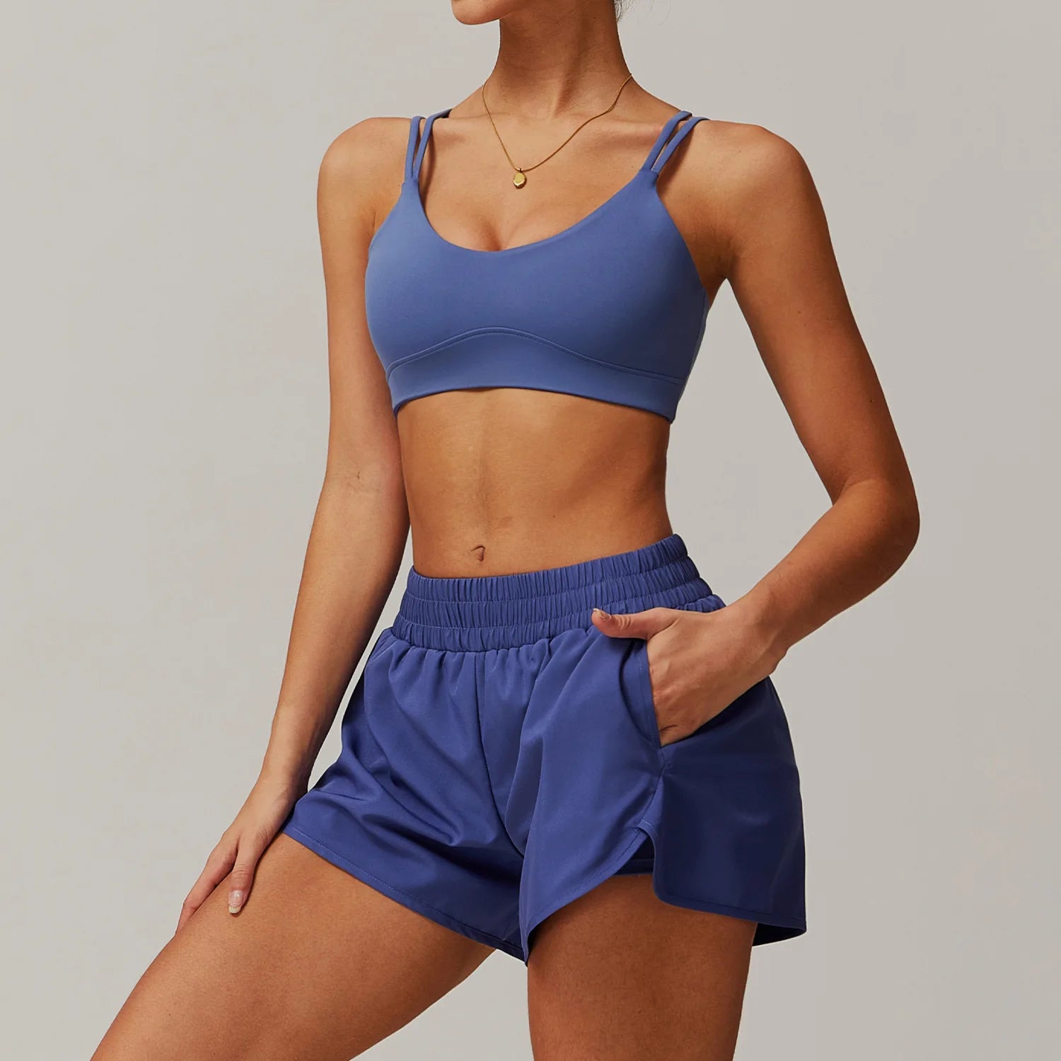 2Pcs Sports Set Women Yoga Gym Set Quick-Drying Jackets Running Tracksuits Sports Shorts Bra Gym Set Women Zipper Athletic Wear